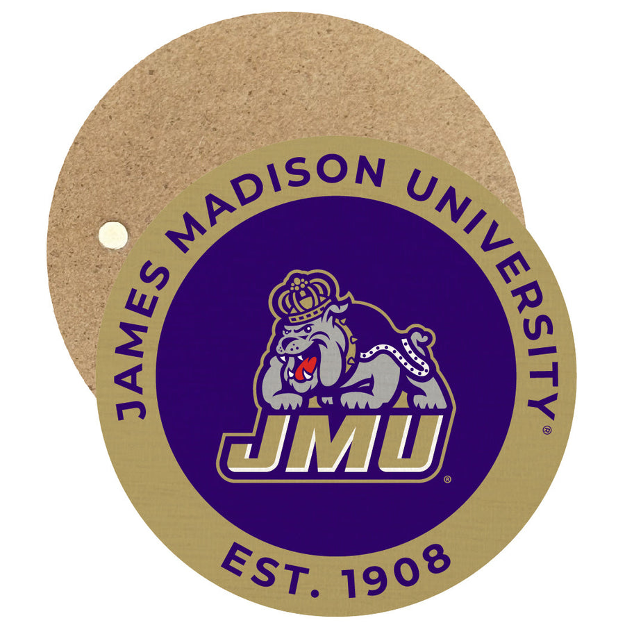 James Madison Dukes Round Wooden 2.5" Fridge Magnet Officially Licensed Collegiate Product Image 1