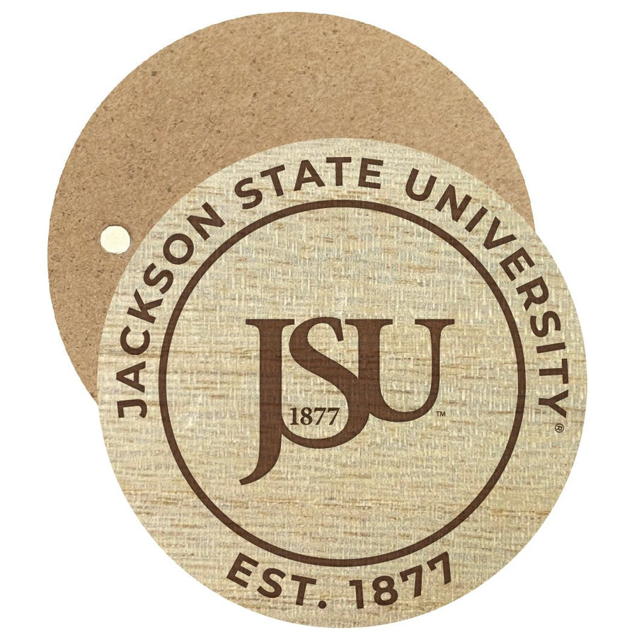 Jackson State University Engraved Round Wooden 2.5" Fridge Magnet Officially Licensed Collegiate Product Image 1