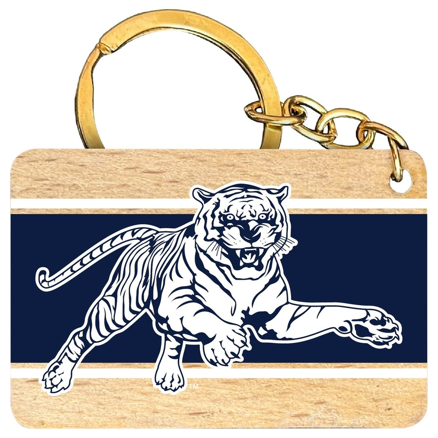 Jackson State University Flat Wood Keychain 1.5" x 2.5" Officially Licensed Collegiate Product Image 1