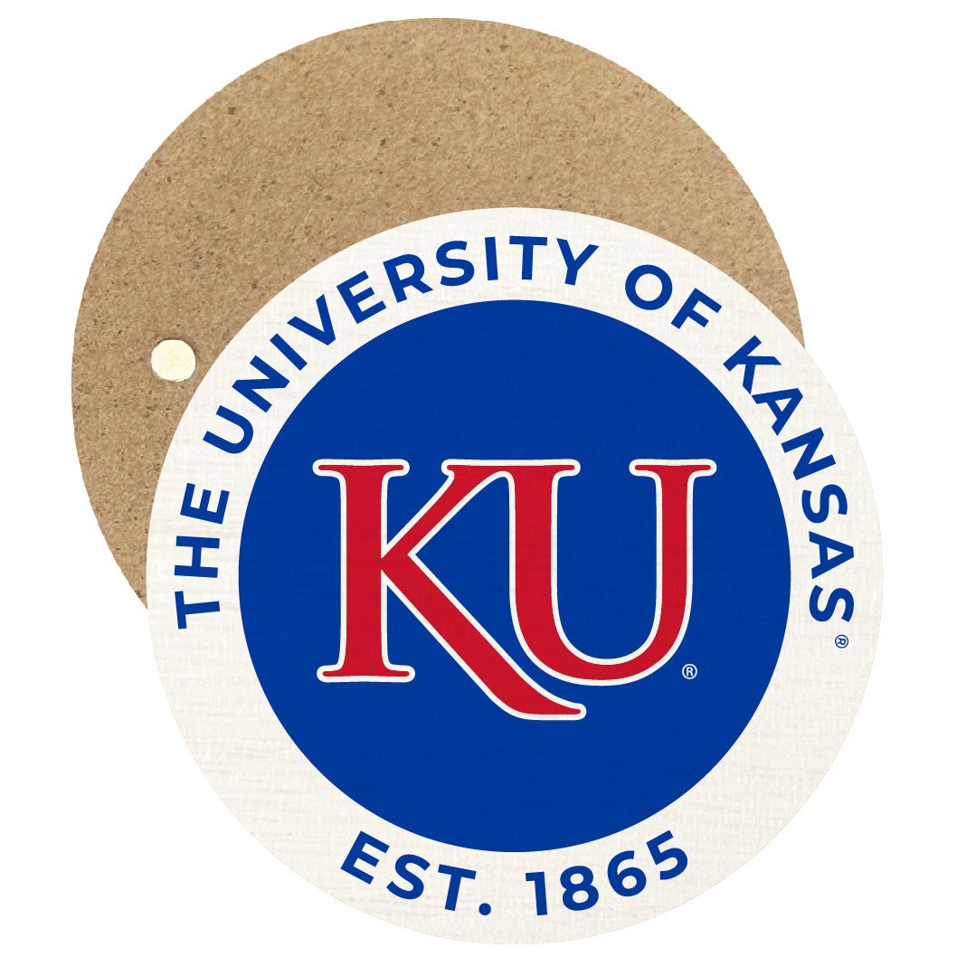 Kansas Jayhawks Round Wooden 2.5" Fridge Magnet Officially Licensed Collegiate Product Image 1