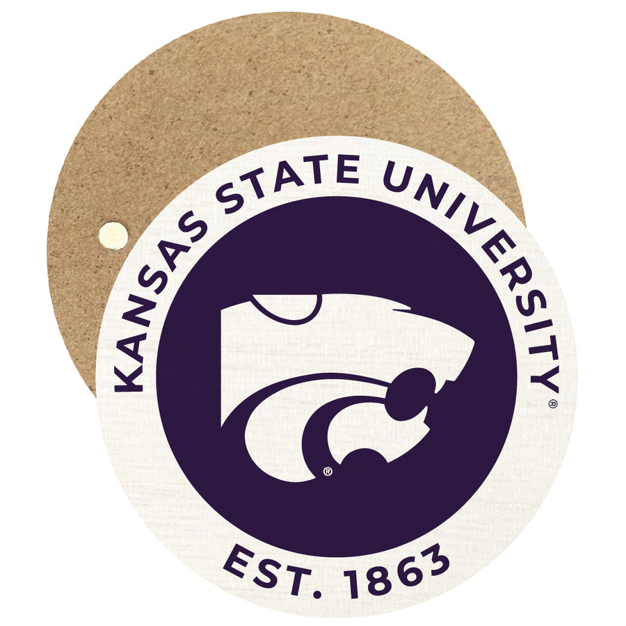 Kansas State Wildcats Round Wooden 2.5" Fridge Magnet Officially Licensed Collegiate Product Image 1