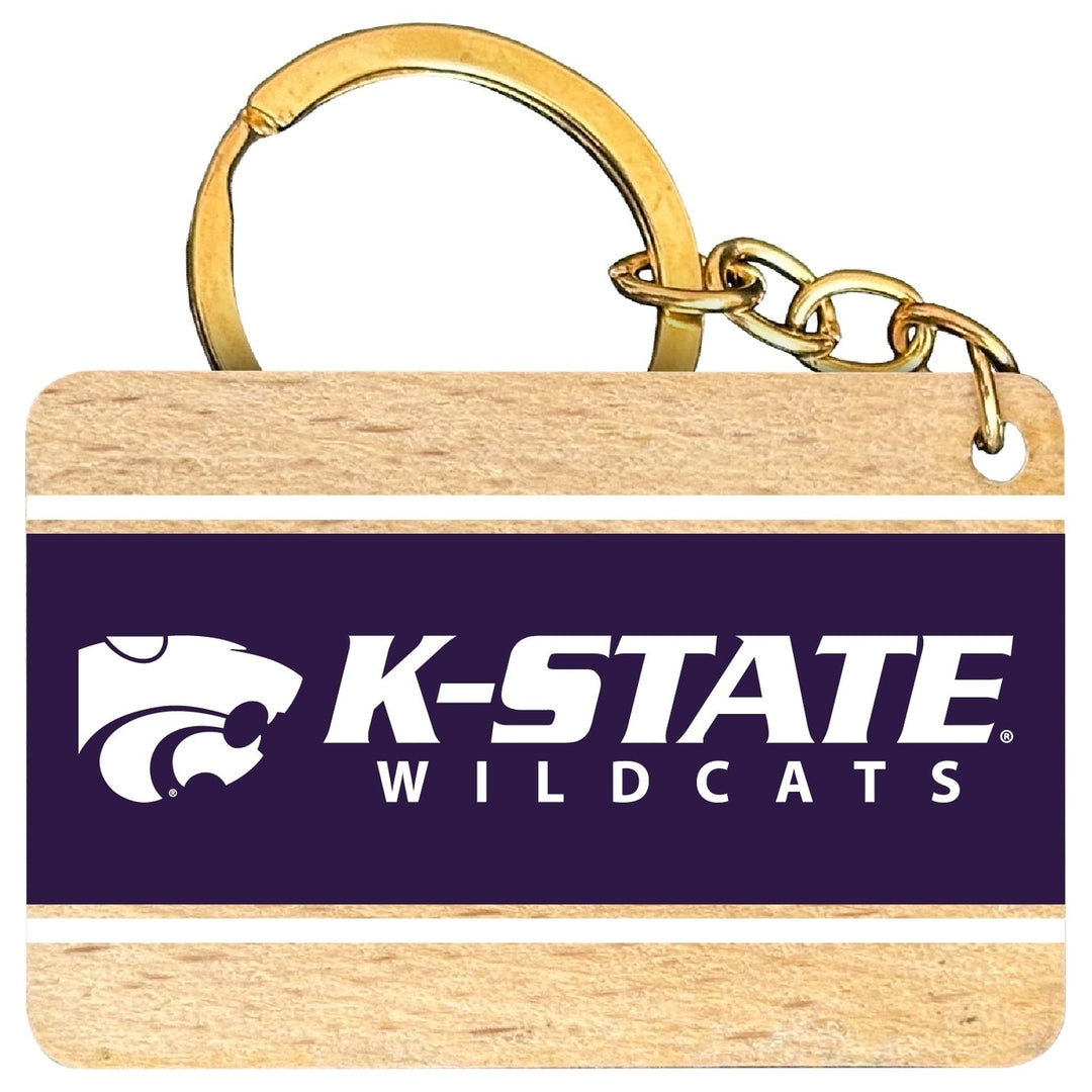 Kansas State Wildcats Flat Wood Keychain 1.5" x 2.5" Officially Licensed Collegiate Product Image 1