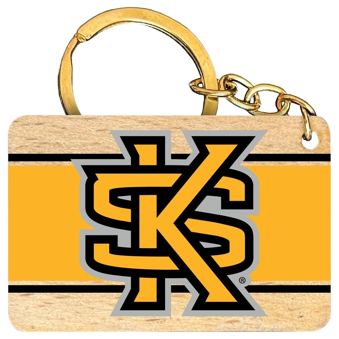 Kennesaw State University Flat Wood Keychain 1.5" x 2.5" Officially Licensed Collegiate Product Image 1