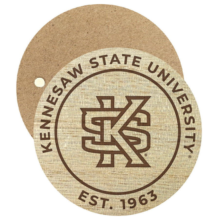 Kennesaw State University Engraved Round Wooden 2.5" Fridge Magnet Officially Licensed Collegiate Product Image 1