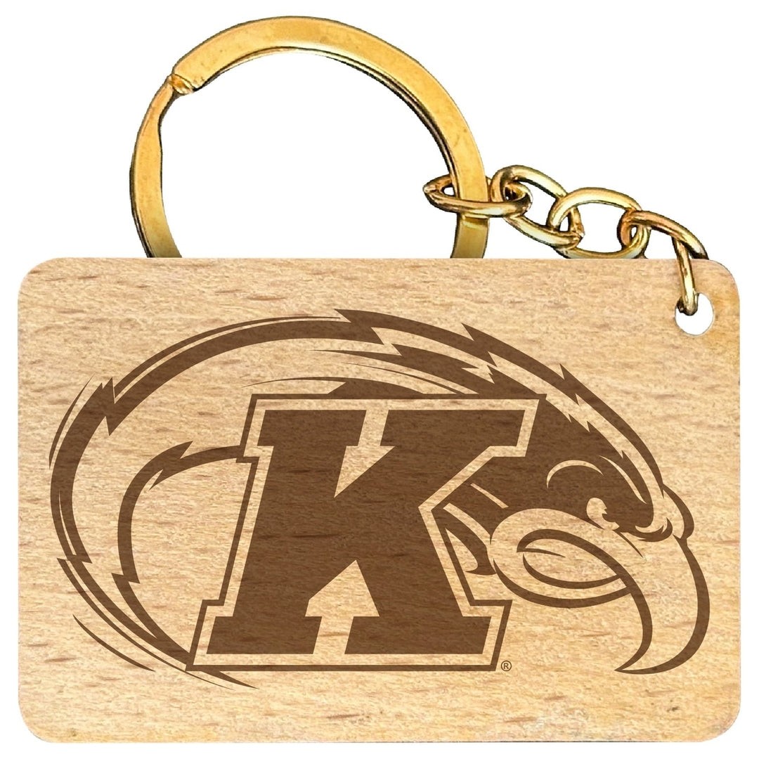 Kent State University Engraved Flat Wood Keychain 1.5" x 2.5" Officially Licensed Collegiate Product Image 1