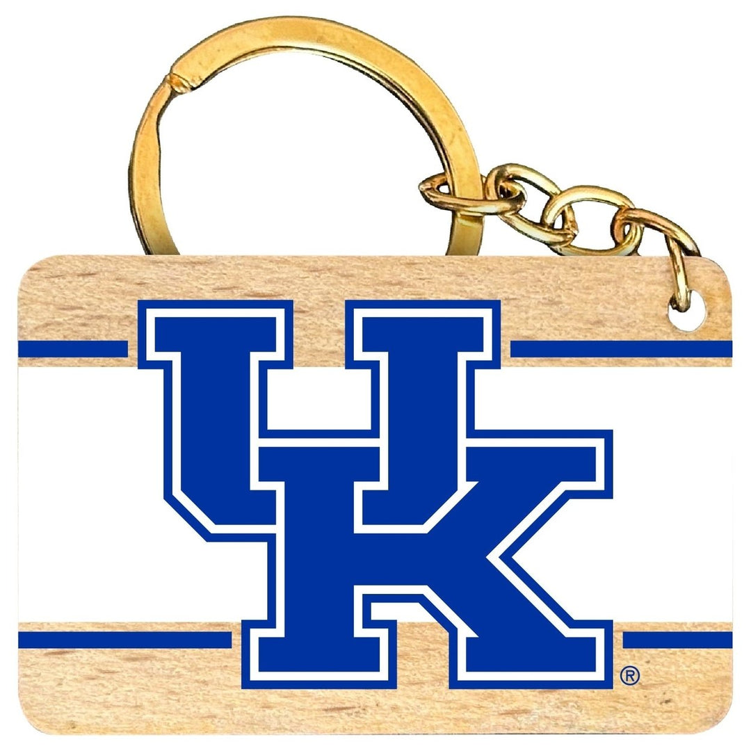 Kentucky Wildcats Flat Wood Keychain 1.5" x 2.5" Officially Licensed Collegiate Product Image 1