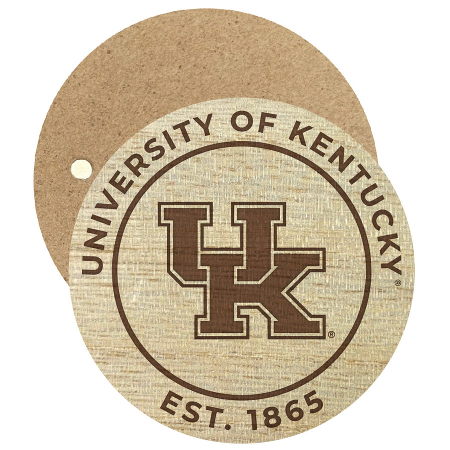 Kentucky Wildcats Engraved Round Wooden 2.5" Fridge Magnet Officially Licensed Collegiate Product Image 1