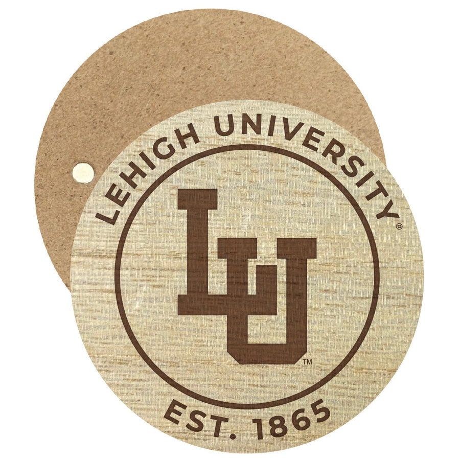 Lehigh University Mountain Hawks Engraved Round Wooden 2.5" Fridge Magnet Officially Licensed Collegiate Product Image 1