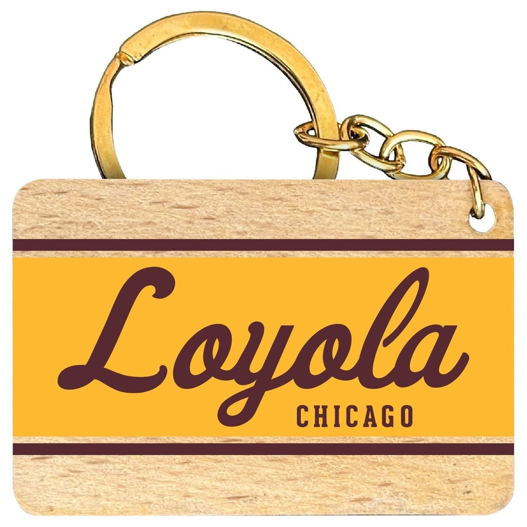 Loyola University Ramblers Flat Wood Keychain 1.5" x 2.5" Officially Licensed Collegiate Product Image 1