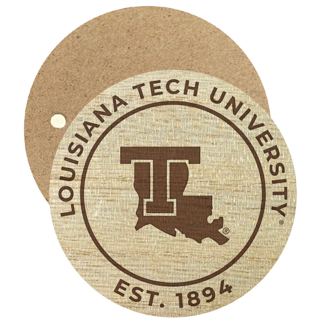 Louisiana Tech Bulldogs Engraved Round Wooden 2.5" Fridge Magnet Officially Licensed Collegiate Product Image 1