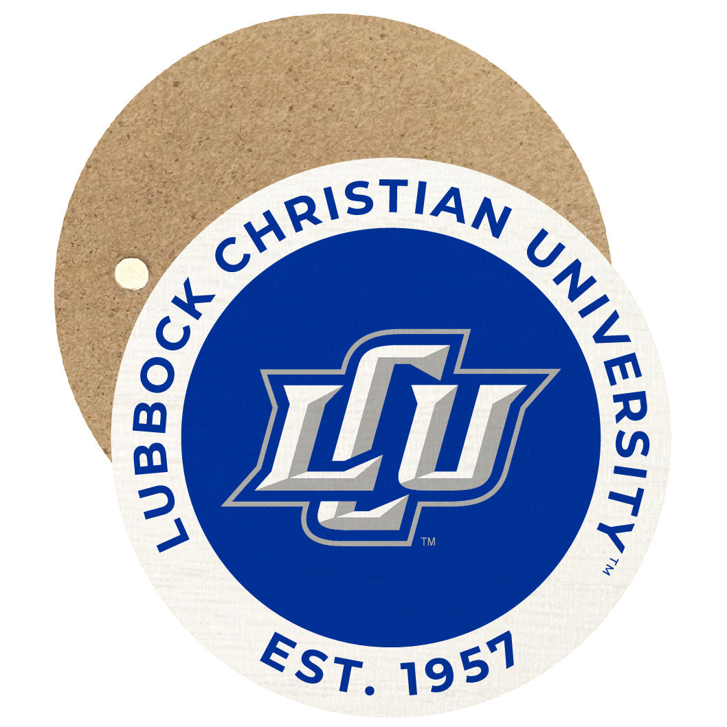 Lubbock Christian University Chaparral Round Wooden 2.5" Fridge Magnet Officially Licensed Collegiate Product Image 1