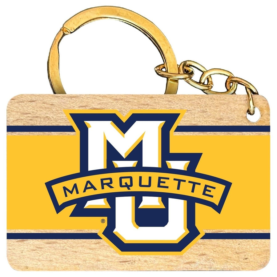 Marquette Golden Eagles Flat Wood Keychain 1.5" x 2.5" Officially Licensed Collegiate Product Image 1