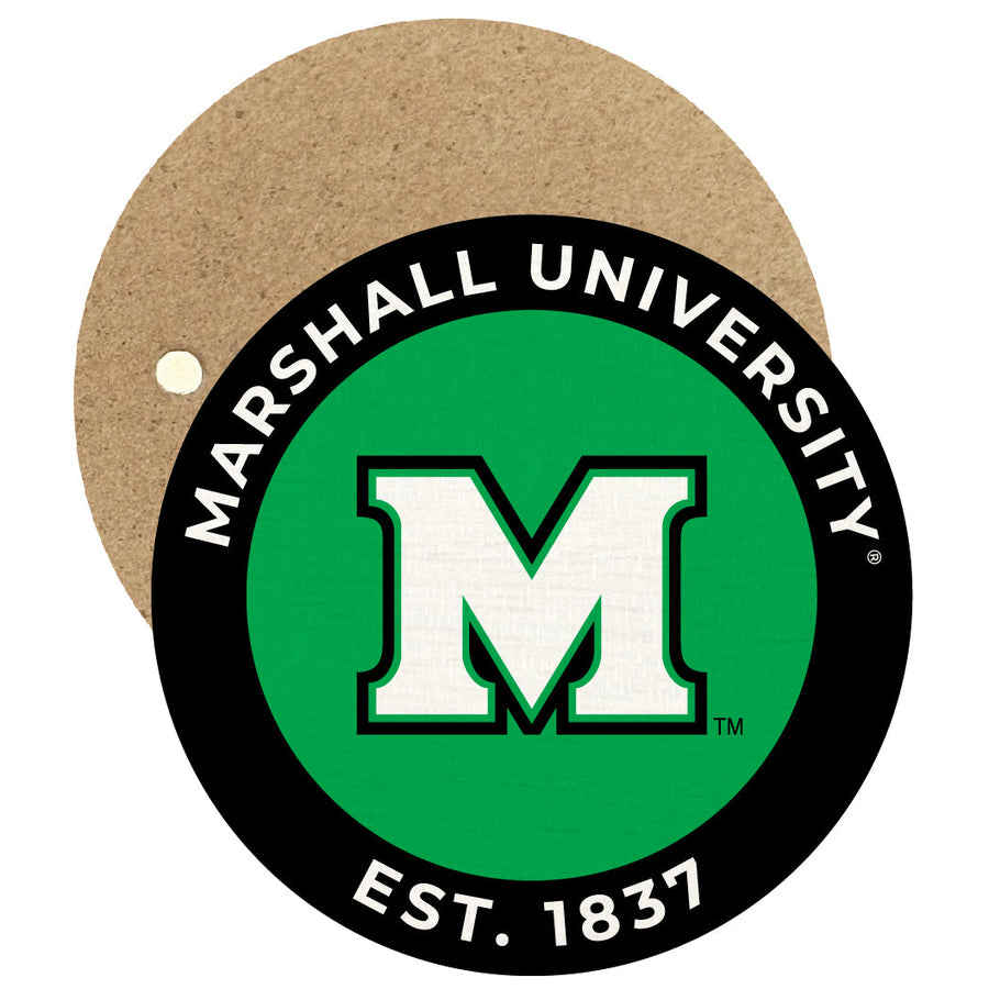 Marshall Thundering Herd Round Wooden 2.5" Fridge Magnet Officially Licensed Collegiate Product Image 1