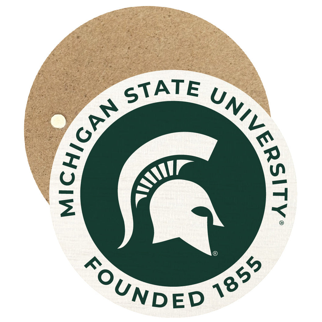 Michigan State Spartans Round Wooden 2.5" Fridge Magnet Officially Licensed Collegiate Product Image 1