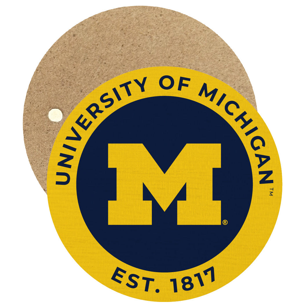 Michigan Wolverines Round Wooden 2.5" Fridge Magnet Officially Licensed Collegiate Product Image 1