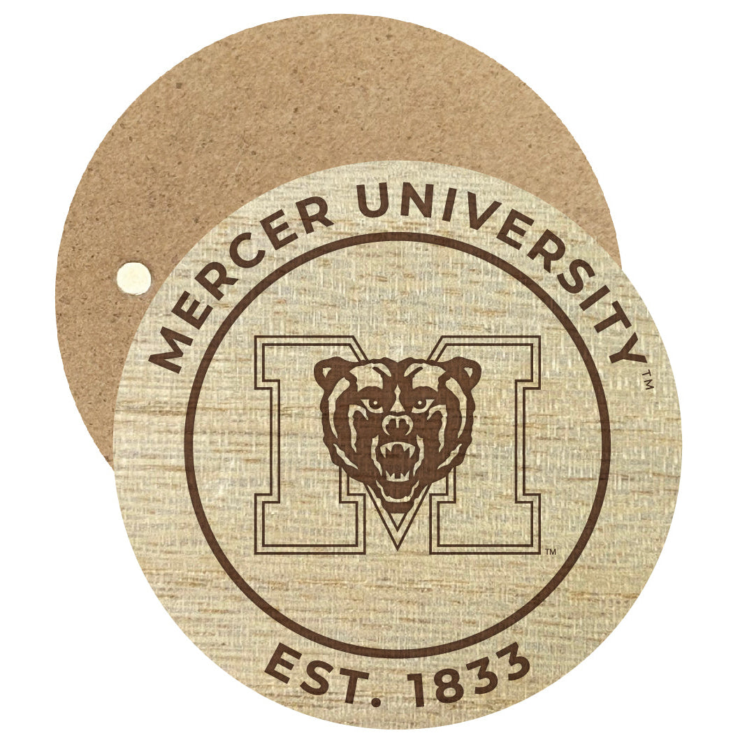 Mercer University Engraved Round Wooden 2.5" Fridge Magnet Officially Licensed Collegiate Product Image 1