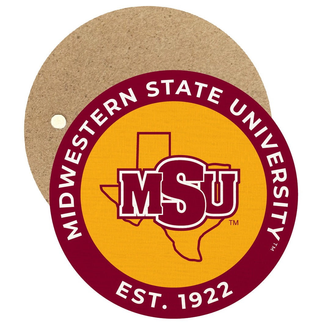 Midwestern State University Mustangs Round Wooden 2.5" Fridge Magnet Officially Licensed Collegiate Product Image 1