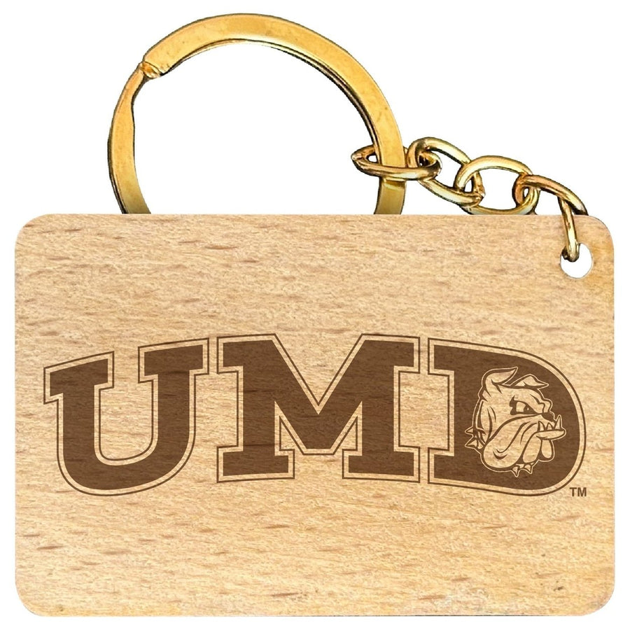 Minnesota Duluth Bulldogs Engraved Flat Wood Keychain 1.5" x 2.5" Officially Licensed Collegiate Product Image 1