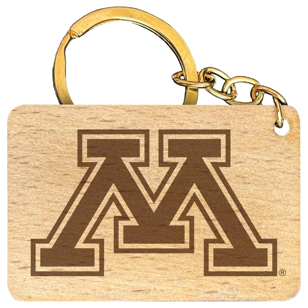 Minnesota Gophers Engraved Flat Wood Keychain 1.5" x 2.5" Officially Licensed Collegiate Product Image 1