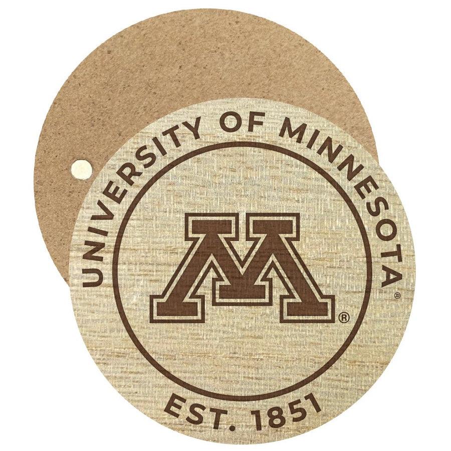 Minnesota Gophers Engraved Round Wooden 2.5" Fridge Magnet Officially Licensed Collegiate Product Image 1