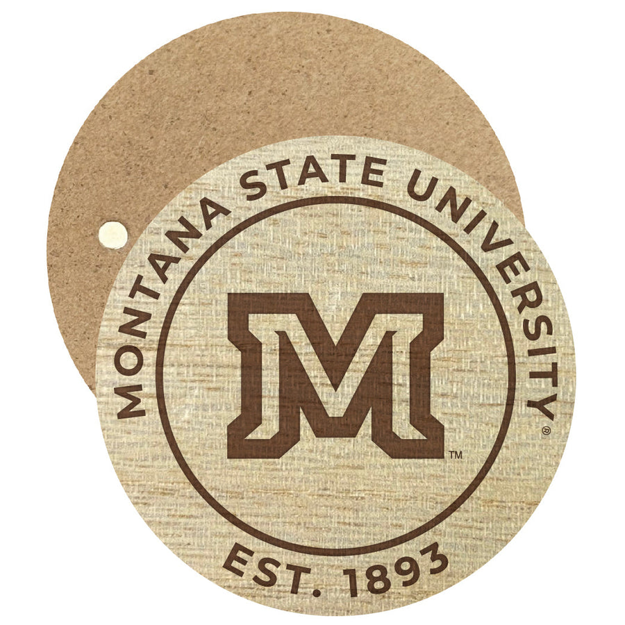 Montana State Bobcats Engraved Round Wooden 2.5" Fridge Magnet Officially Licensed Collegiate Product Image 1