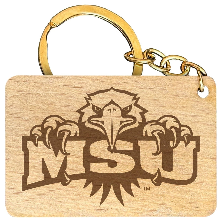 Morehead State University Engraved Flat Wood Keychain 1.5" x 2.5" Officially Licensed Collegiate Product Image 1