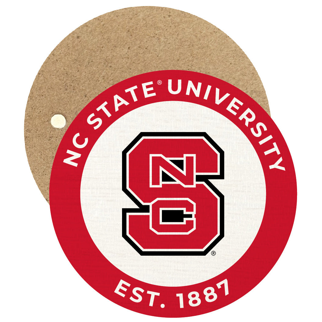 NC State Wolfpack Round Wooden 2.5" Fridge Magnet Officially Licensed Collegiate Product Image 1