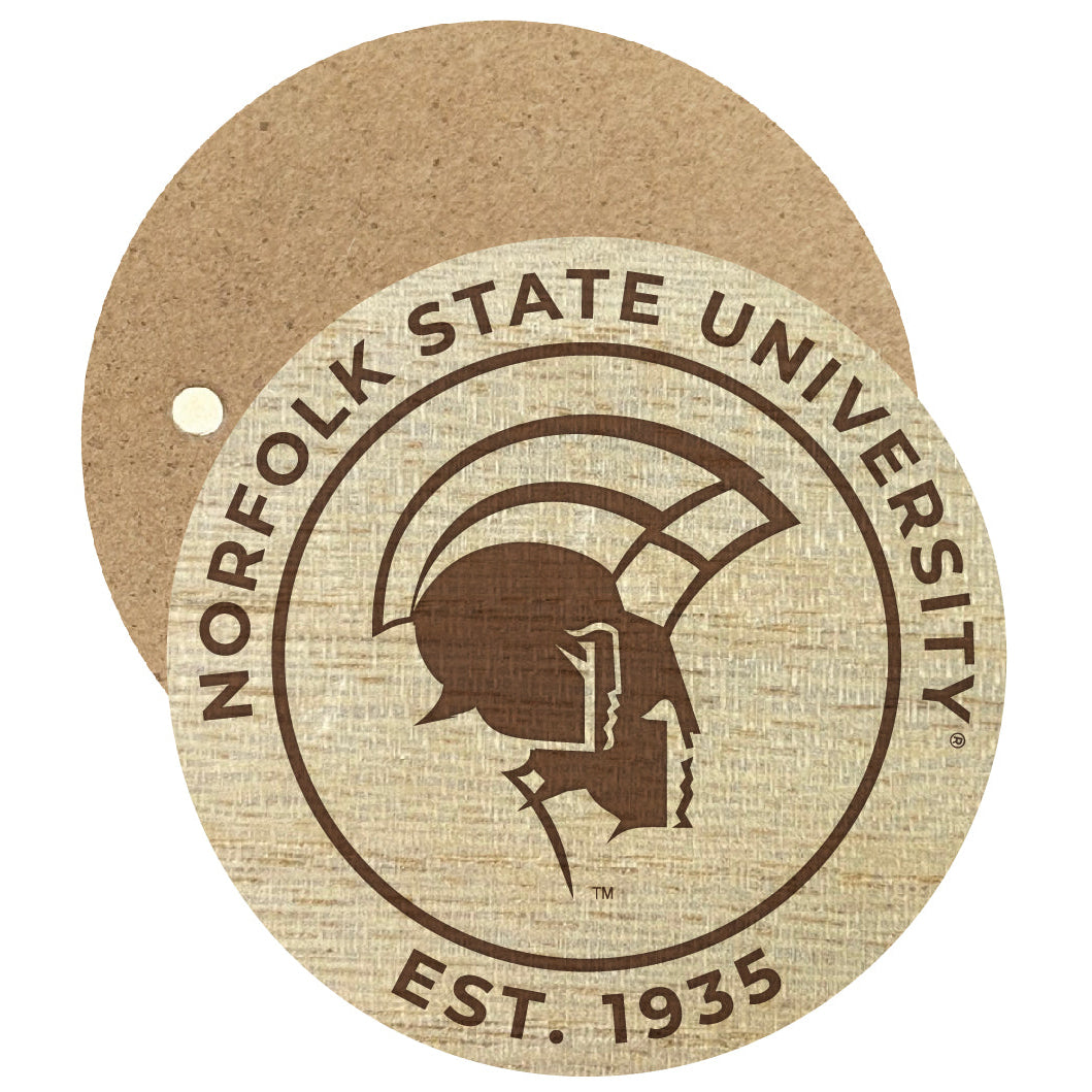 Norfolk State University Engraved Round Wooden 2.5" Fridge Magnet Officially Licensed Collegiate Product Image 1