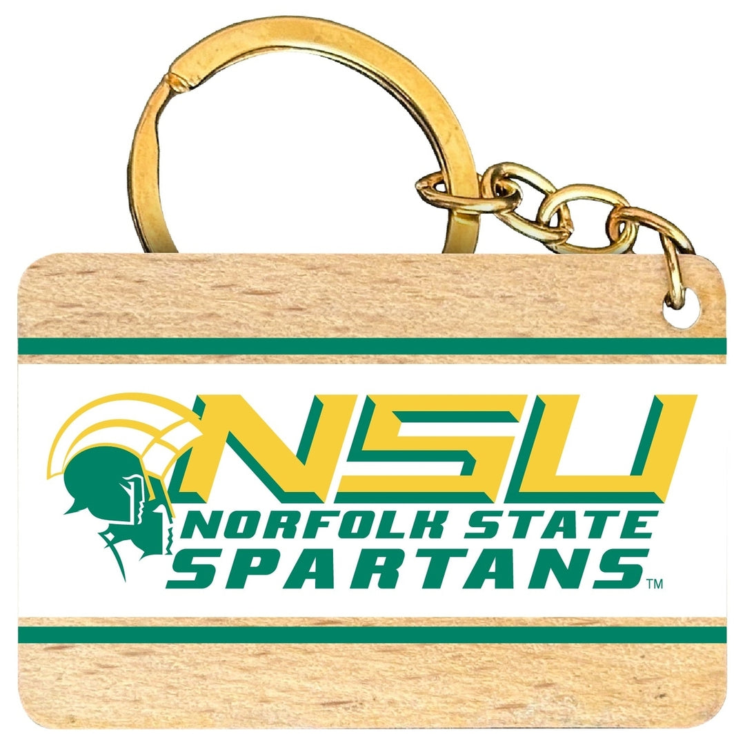 Norfolk State University Flat Wood Keychain 1.5" x 2.5" Officially Licensed Collegiate Product Image 1