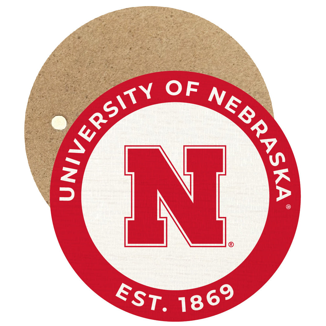 Nebraska Cornhuskers Round Wooden 2.5" Fridge Magnet Officially Licensed Collegiate Product Image 1