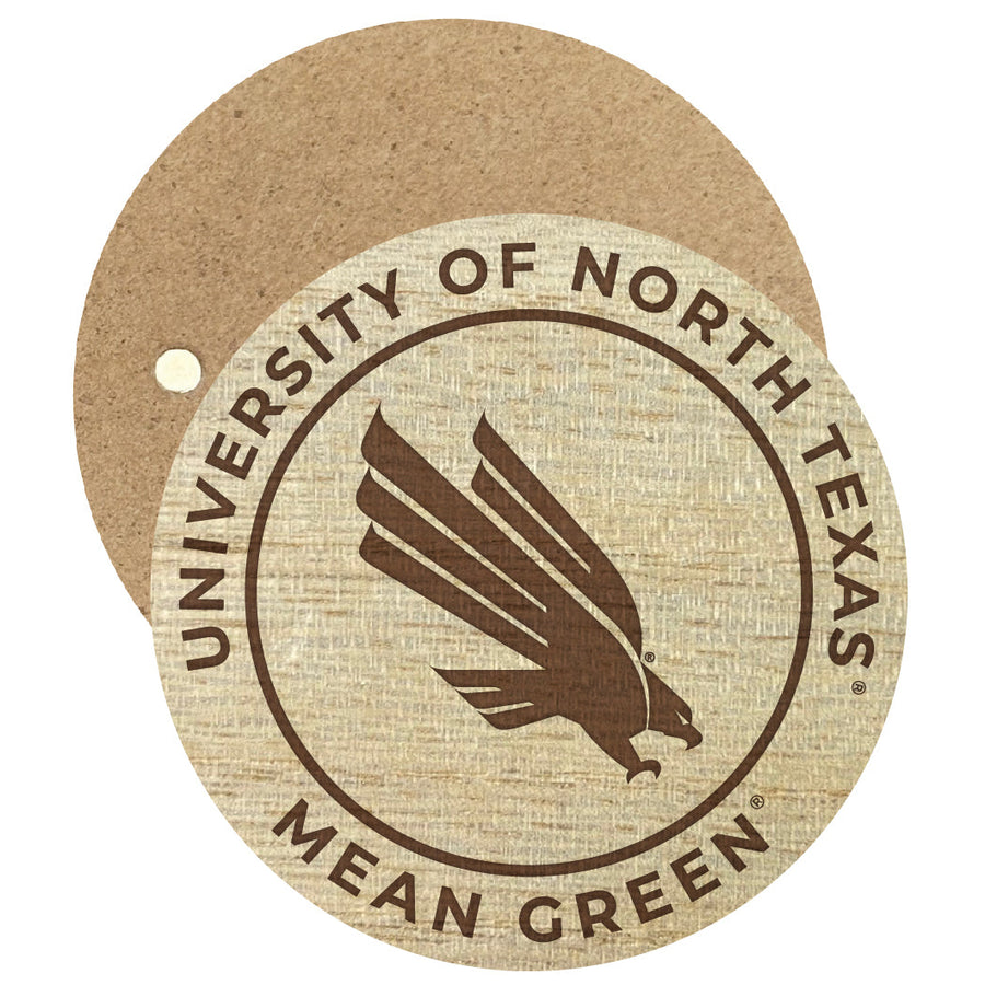 North Texas Engraved Round Wooden 2.5" Fridge Magnet Officially Licensed Collegiate Product Image 1