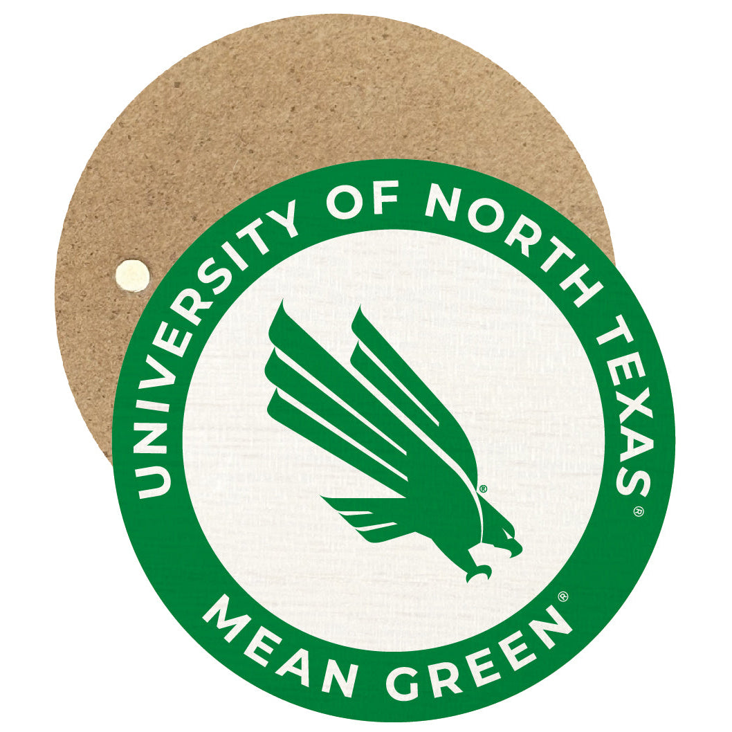 North Texas Round Wooden 2.5" Fridge Magnet Officially Licensed Collegiate Product Image 1