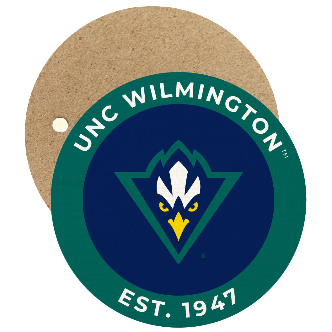 North Carolina Wilmington Seahawks Round Wooden 2.5" Fridge Magnet Officially Licensed Collegiate Product Image 1