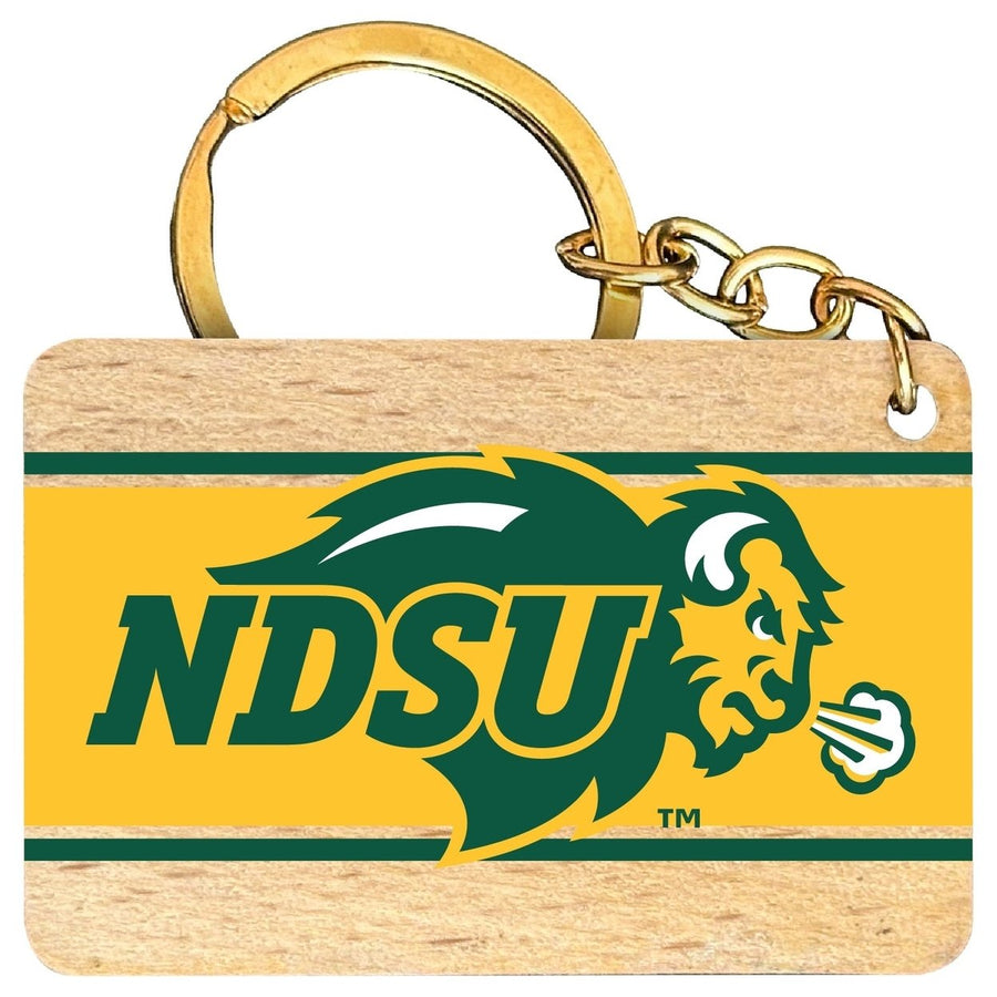 North Dakota State Bison Flat Wood Keychain 1.5" x 2.5" Officially Licensed Collegiate Product Image 1