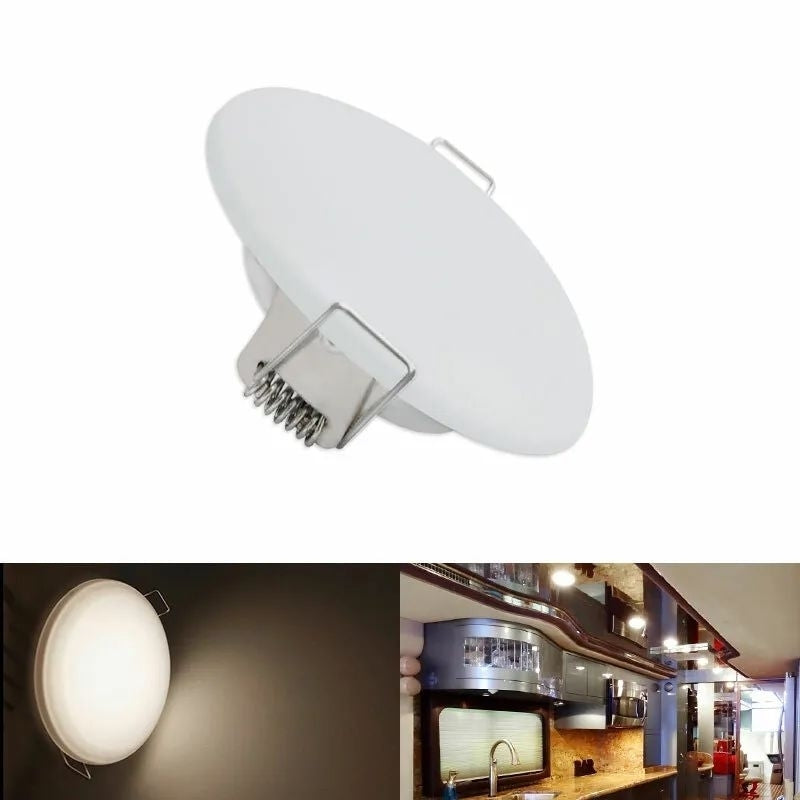 12V 4.5in LED Recessed Ceiling Light 3500K Motorhome RV Boat with Spring Clip Image 1