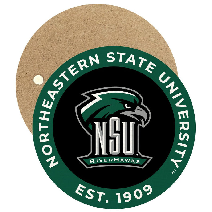 Northeastern State University Riverhawks Round Wooden 2.5" Fridge Magnet Officially Licensed Collegiate Product Image 1