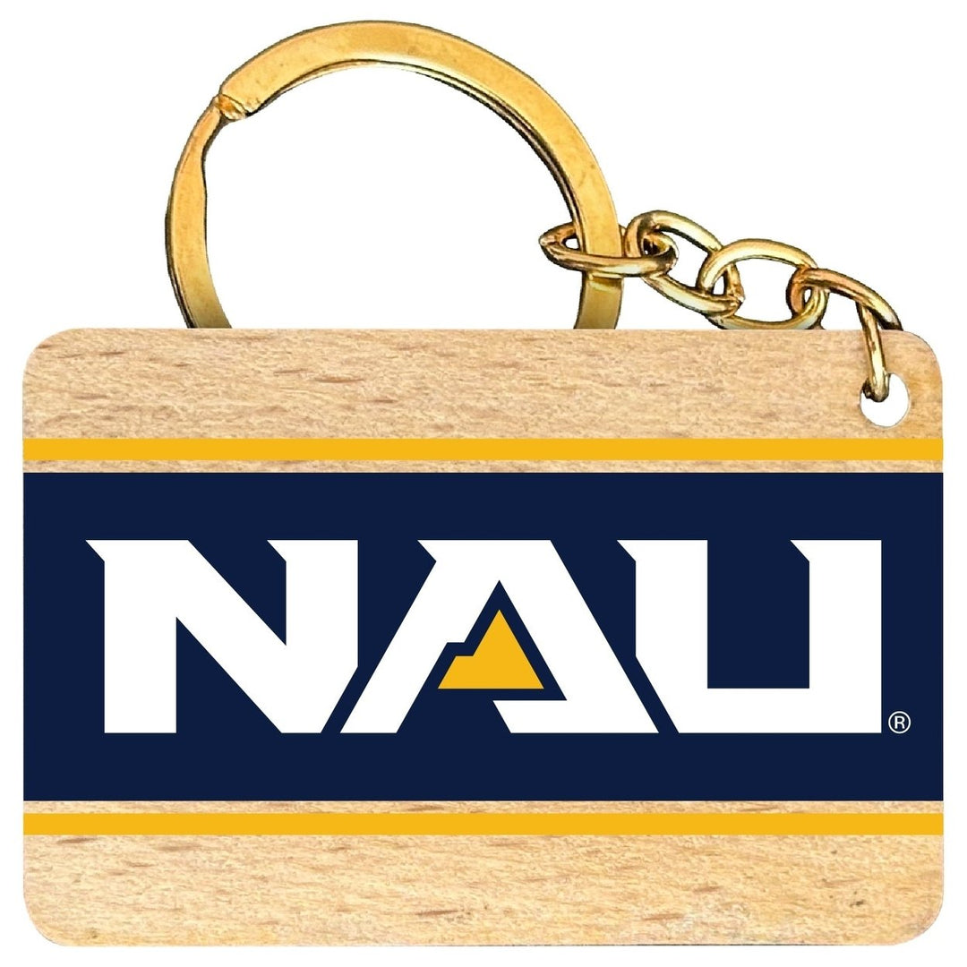 Northern Arizona University Flat Wood Keychain 1.5" x 2.5" Officially Licensed Collegiate Product Image 1