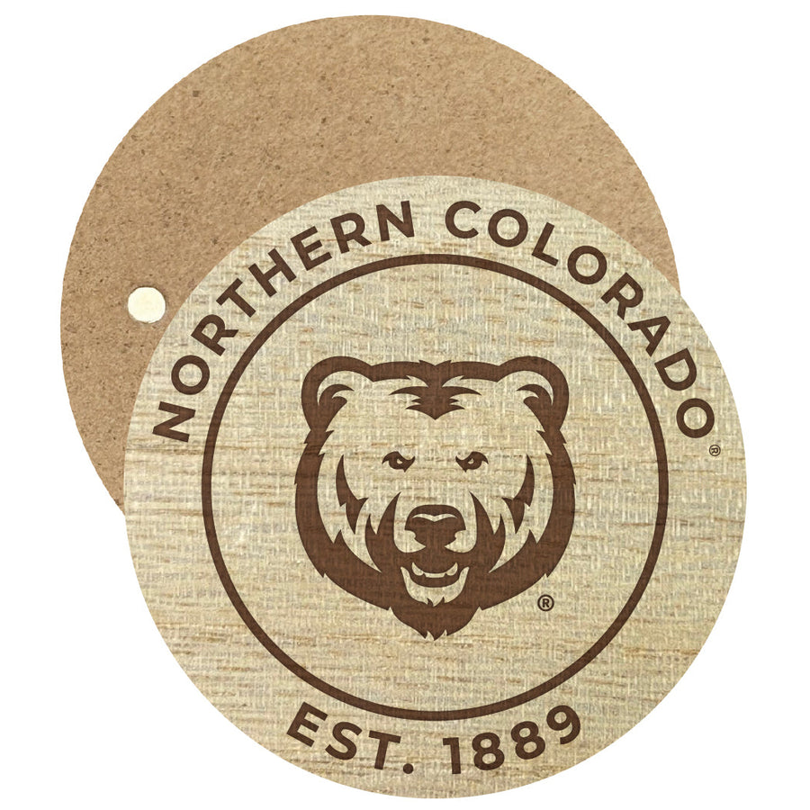 Northern Colorado Bears Engraved Round Wooden 2.5" Fridge Magnet Officially Licensed Collegiate Product Image 1