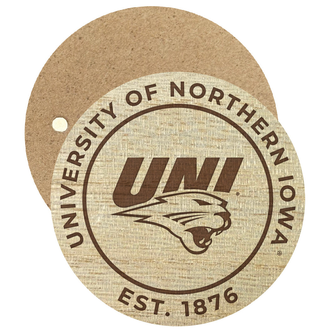 Northern Iowa Panthers Engraved Round Wooden 2.5" Fridge Magnet Officially Licensed Collegiate Product Image 1