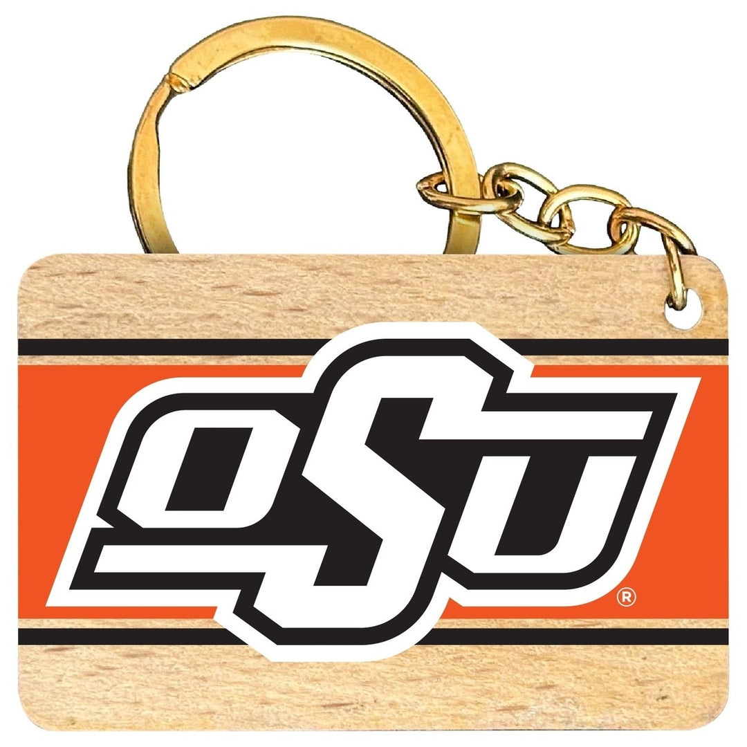 Oklahoma State Cowboys Flat Wood Keychain 1.5" x 2.5" Officially Licensed Collegiate Product Image 1