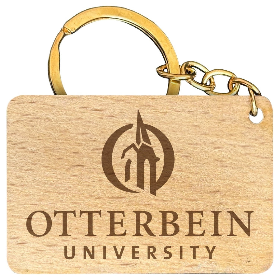 Otterbein University Engraved Flat Wood Keychain 1.5" x 2.5" Officially Licensed Collegiate Product Image 1