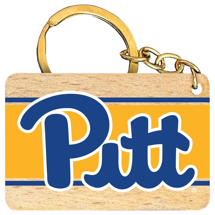 Pittsburgh Panthers Flat Wood Keychain 1.5" x 2.5" Officially Licensed Collegiate Product Image 1