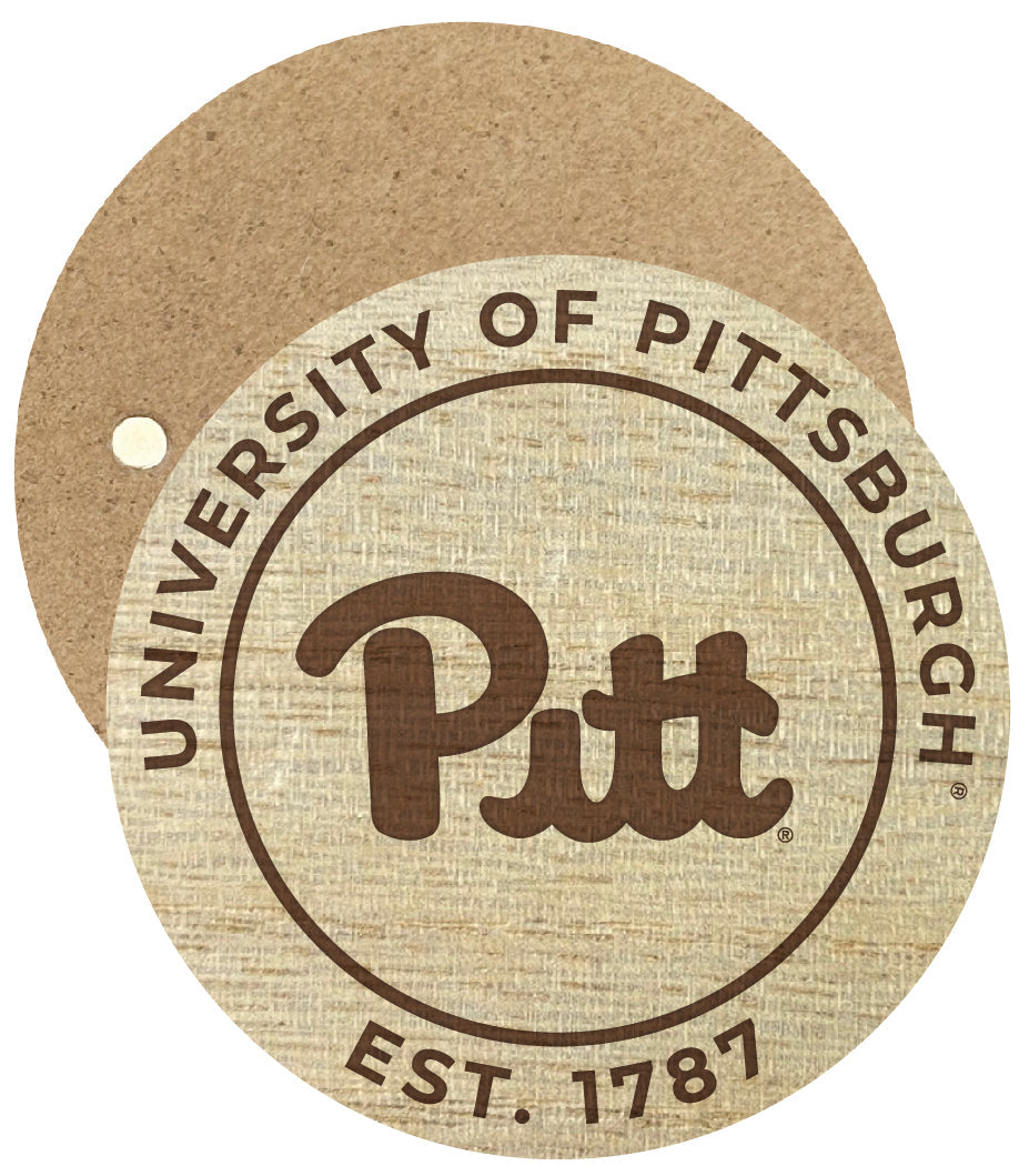 Pittsburgh Panthers Engraved Round Wooden 2.5" Fridge Magnet Officially Licensed Collegiate Product Image 1