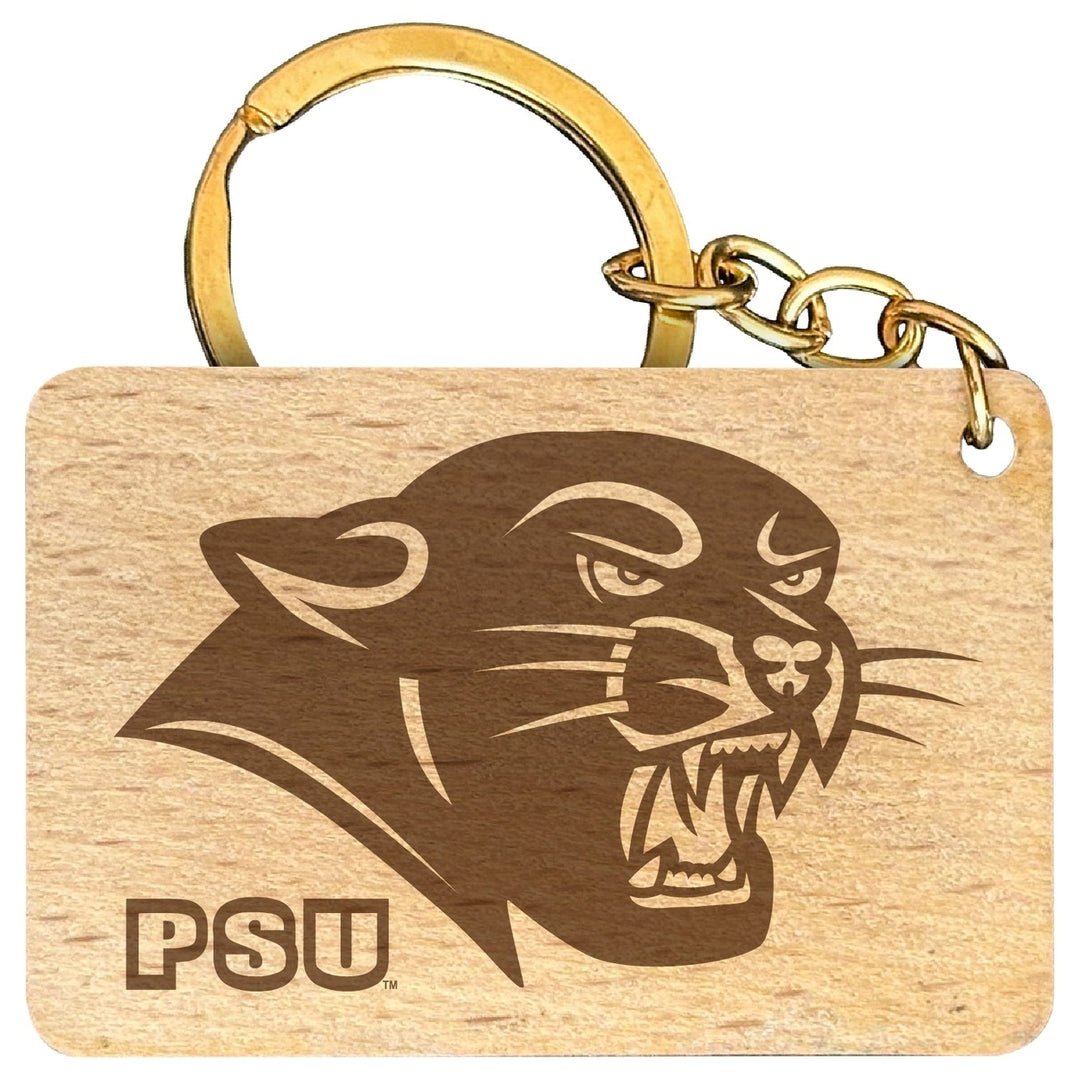 Plymouth State University Engraved Flat Wood Keychain 1.5" x 2.5" Officially Licensed Collegiate Product Image 1