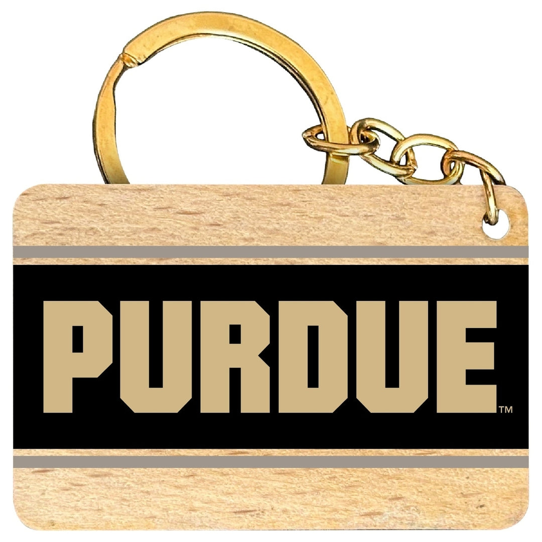 Purdue Boilermakers Flat Wood Keychain 1.5" x 2.5" Officially Licensed Collegiate Product Image 1