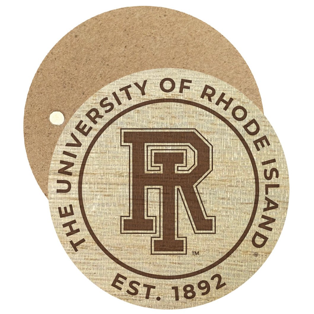 Rhode Island University Engraved Round Wooden 2.5" Fridge Magnet Officially Licensed Collegiate Product Image 1