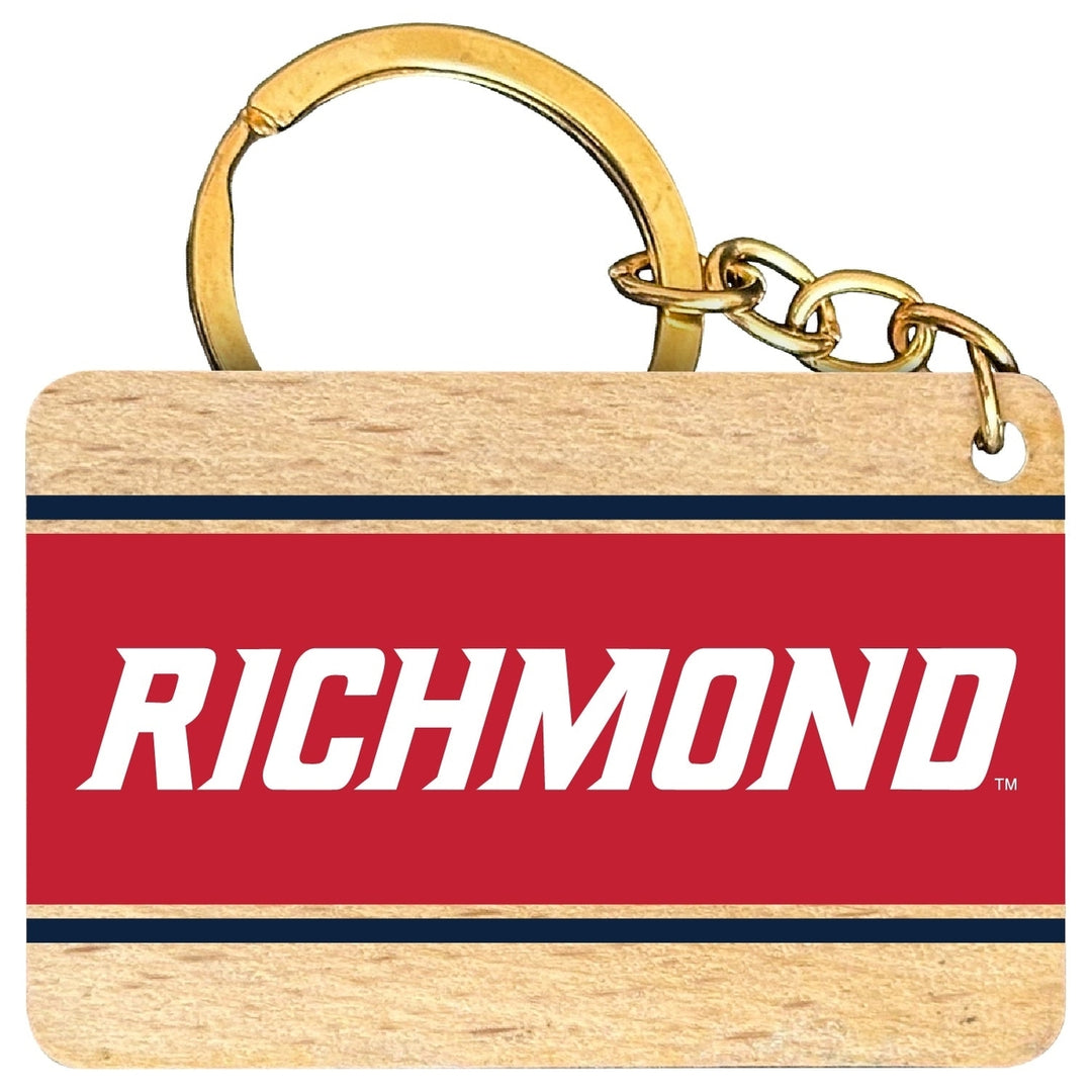 Richmond Spiders Flat Wood Keychain 1.5" x 2.5" Officially Licensed Collegiate Product Image 1