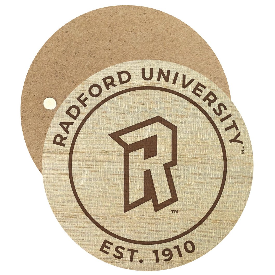 Radford University Highlanders Engraved Round Wooden 2.5" Fridge Magnet Officially Licensed Collegiate Product Image 1