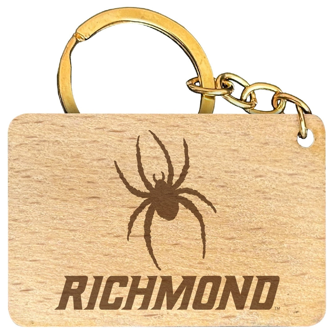 Richmond Spiders Engraved Flat Wood Keychain 1.5" x 2.5" Officially Licensed Collegiate Product Image 1