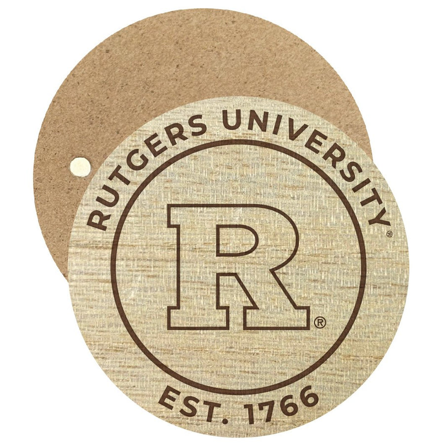 Rutgers Scarlet Knights Engraved Round Wooden 2.5" Fridge Magnet Officially Licensed Collegiate Product Image 1